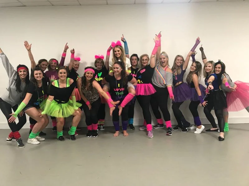 80s hen party dance class theme